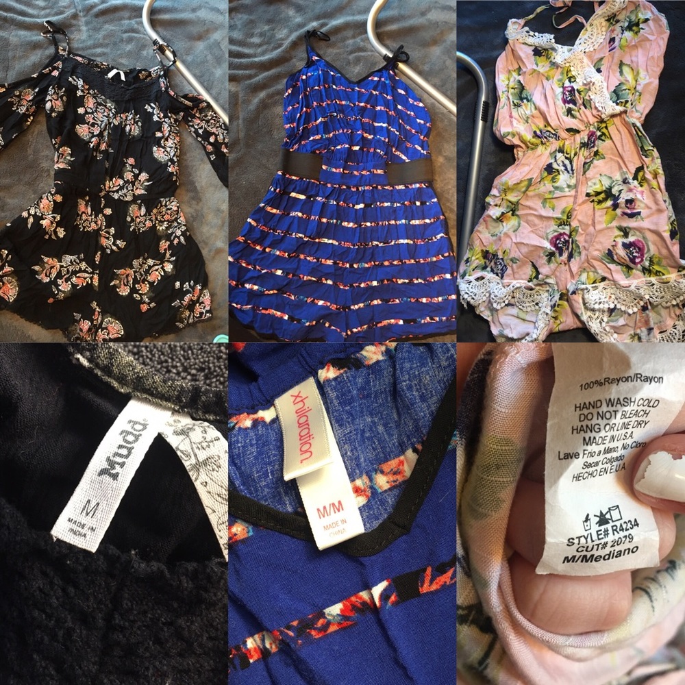 Bundle of 3 Medium rompers